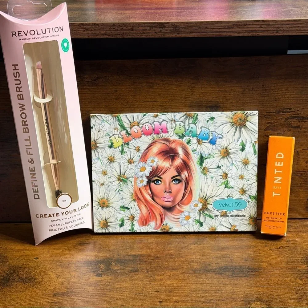 🌼 Bloom Baby Retro 🌼 Velvet 59 Palette + LIVE TINTED Huestick + Brow Brush | N